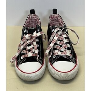 HEB Brand Shop Mens 5 Womens‎ 7 Black Canvas Low Top Sneakers Follow Me Logo